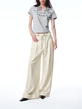 Women's Beige Wide-Leg Jeans